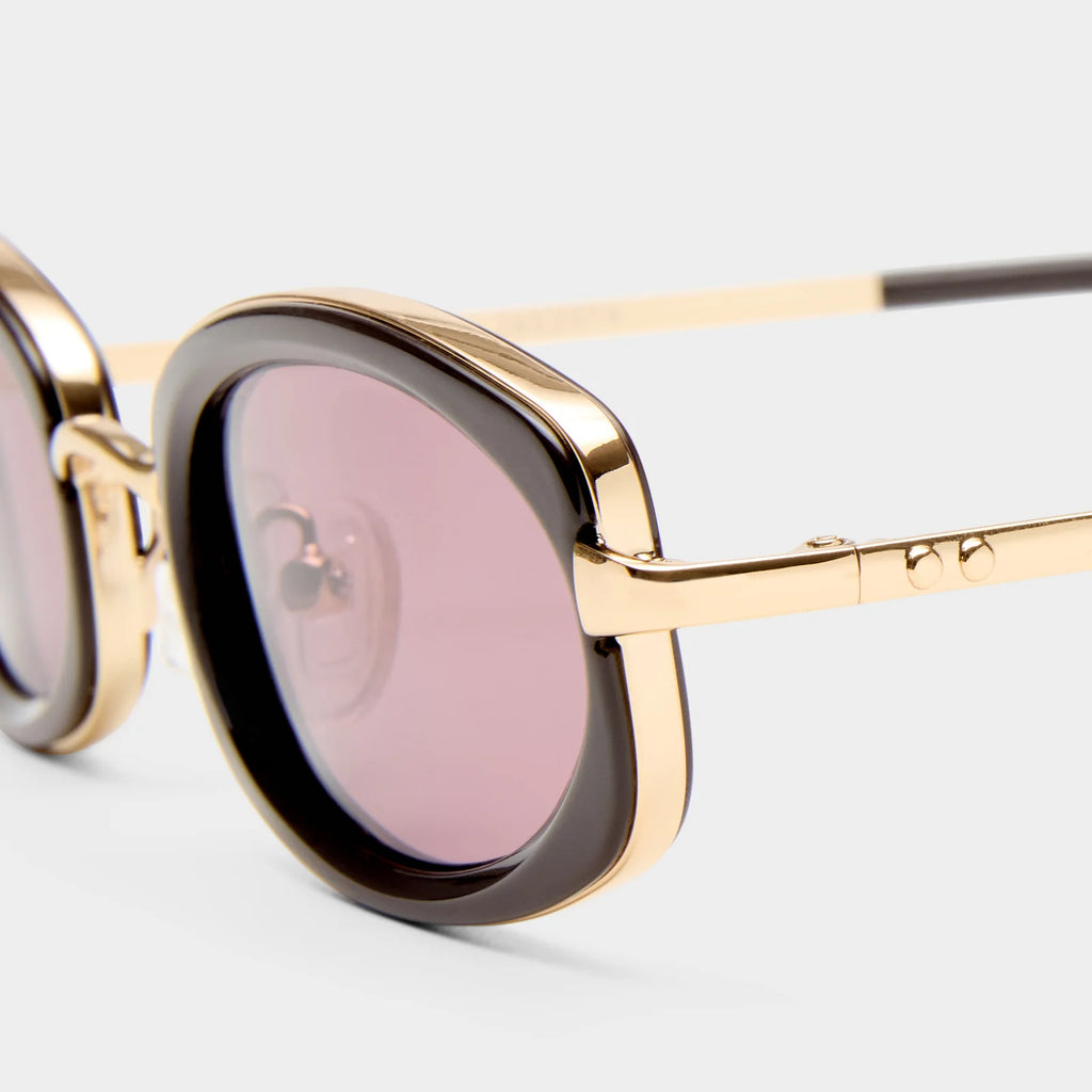 Le Specs Mecharo Sunglasses - Gold Dark Chocolate