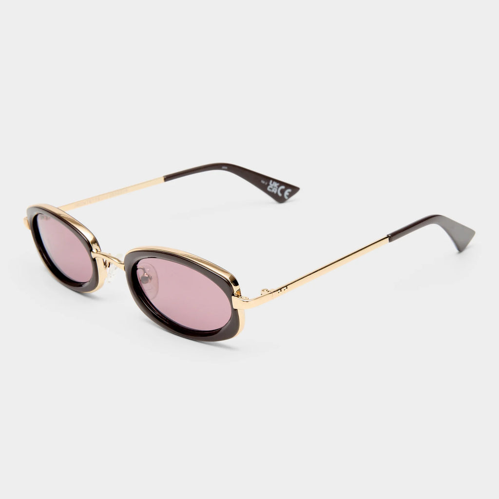 Le Specs Mecharo Sunglasses - Gold Dark Chocolate