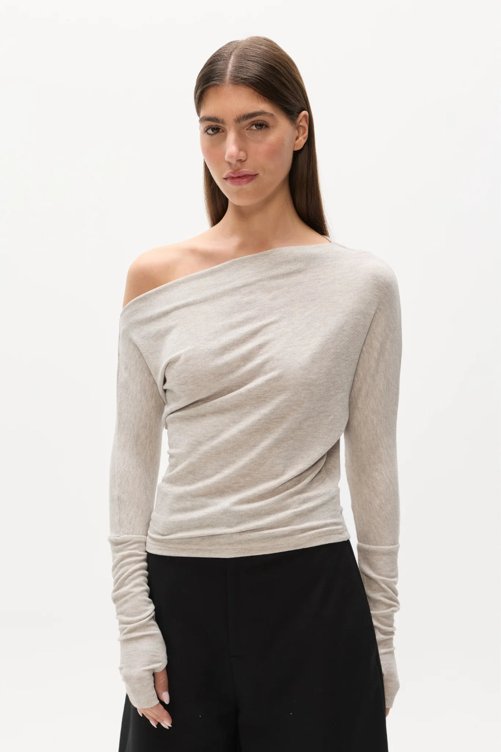 Bayse - Giselle Knit Top / Light Grey Marle