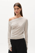 Bayse - Giselle Knit Top / Light Grey Marle