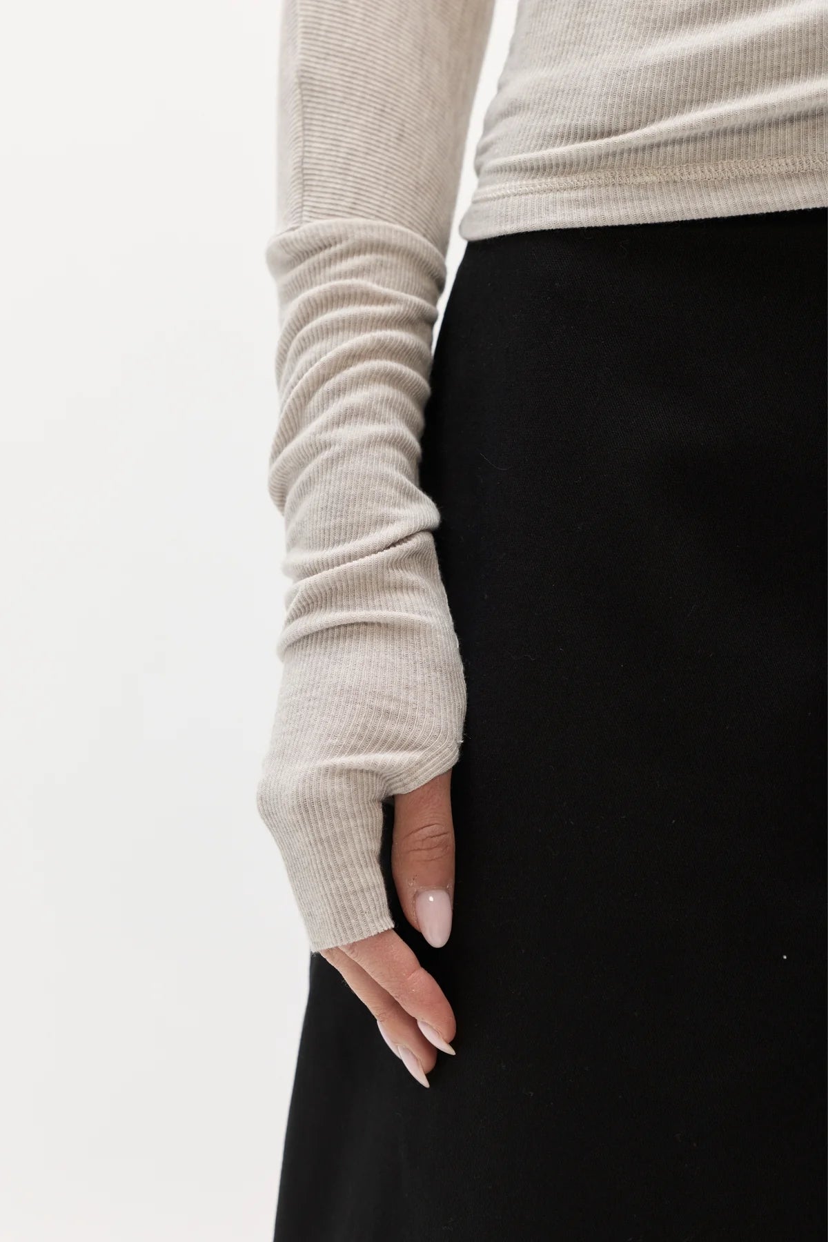 Bayse - Giselle Knit Top / Light Grey Marle