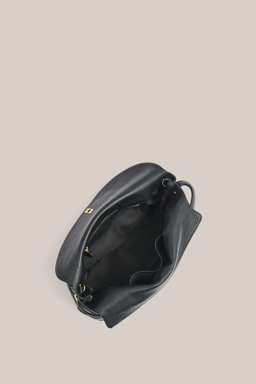 Vestirsi - Sloane Large Leather Top Handle Crossbody / Black