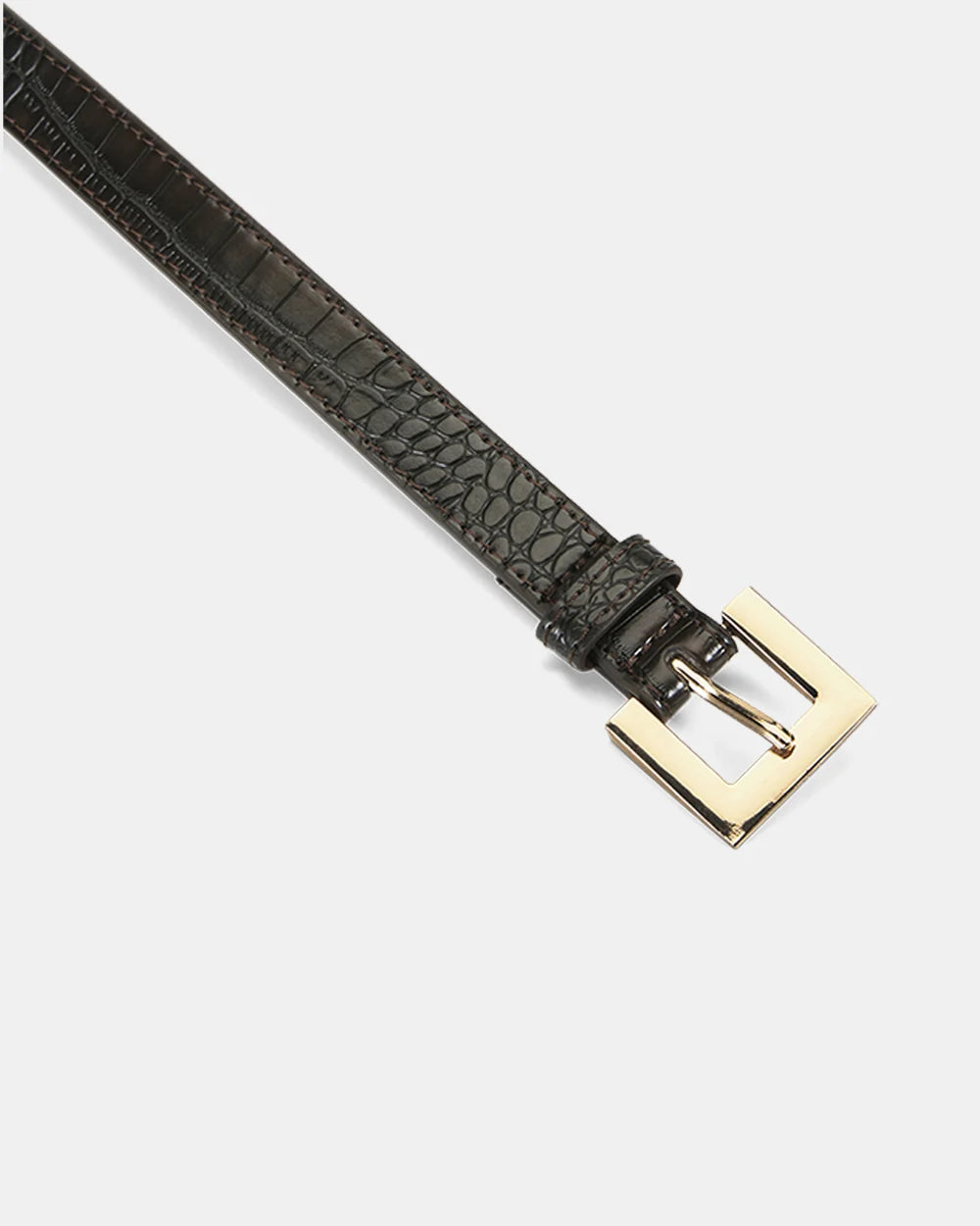 Billini Jordan Belt / Dark Cacao Croc Gold