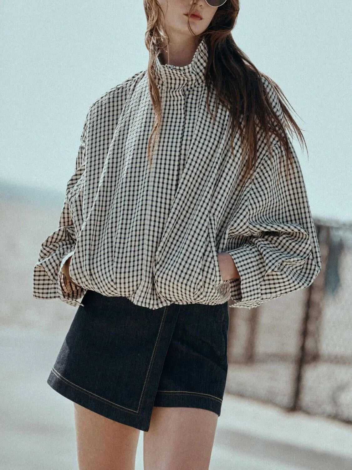 Smaibulun - Sloane Gingham Bomber Jacket