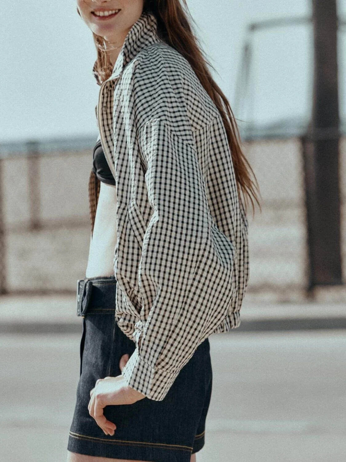 Smaibulun - Sloane Gingham Bomber Jacket