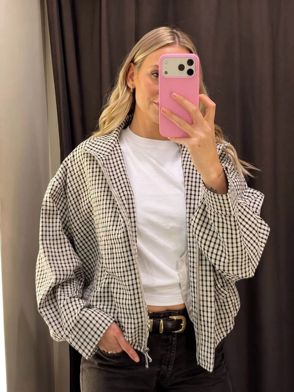 Smaibulun - Sloane Gingham Bomber Jacket