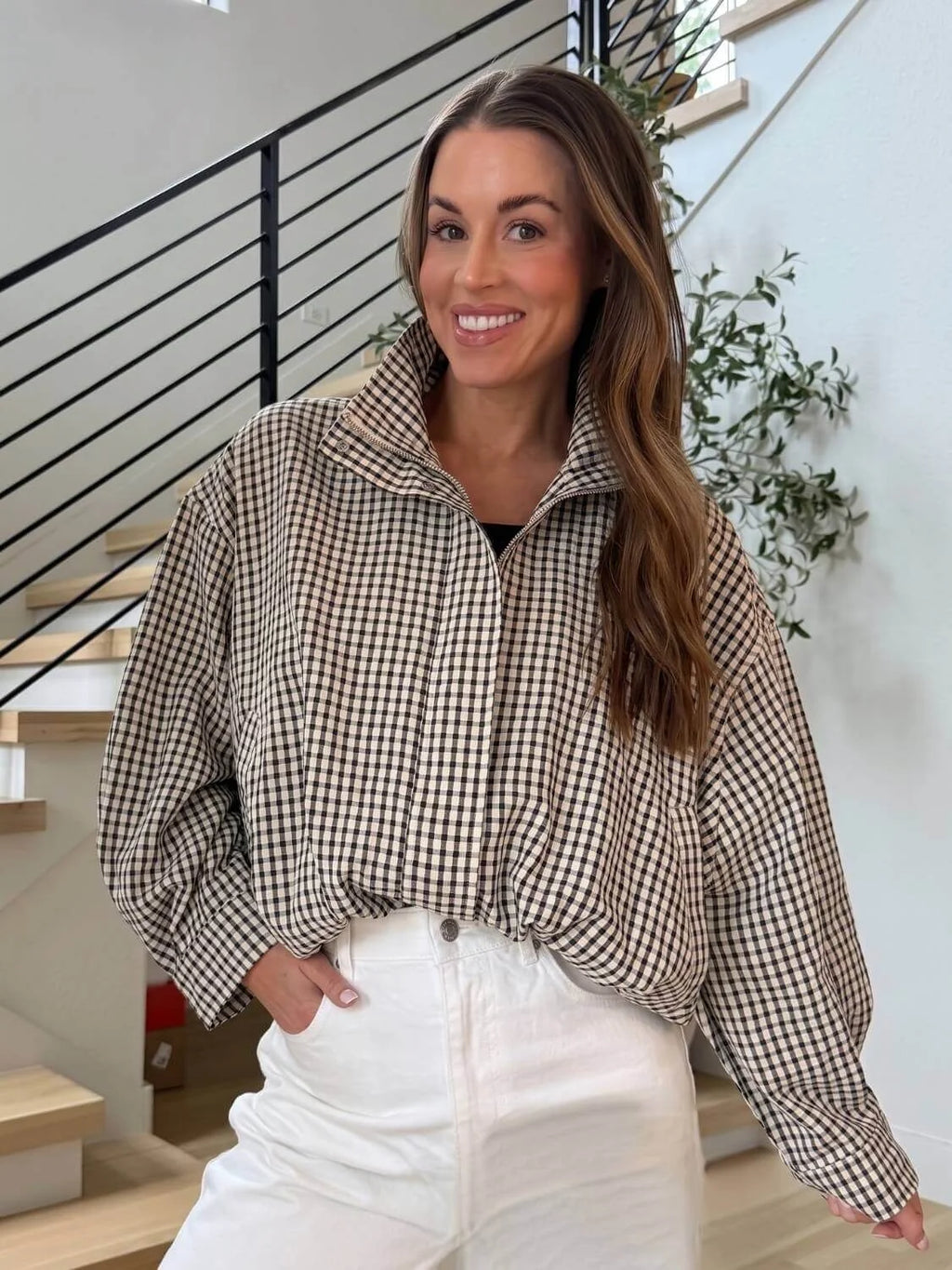 Smaibulun - Sloane Gingham Bomber Jacket